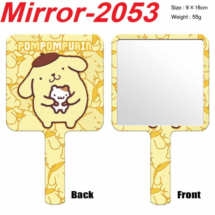 sanrio Anime peripheral UV printing handle small mirror portable makeup mirror 9x16cm