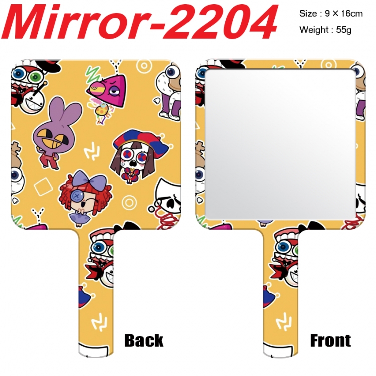 The Amazing Digital Circus Anime peripheral UV printing handle small mirror portable makeup mirror 9x16cm