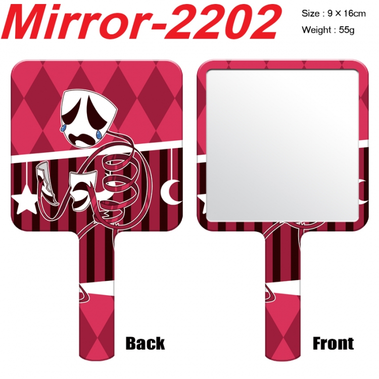 The Amazing Digital Circus Anime peripheral UV printing handle small mirror portable makeup mirror 9x16cm