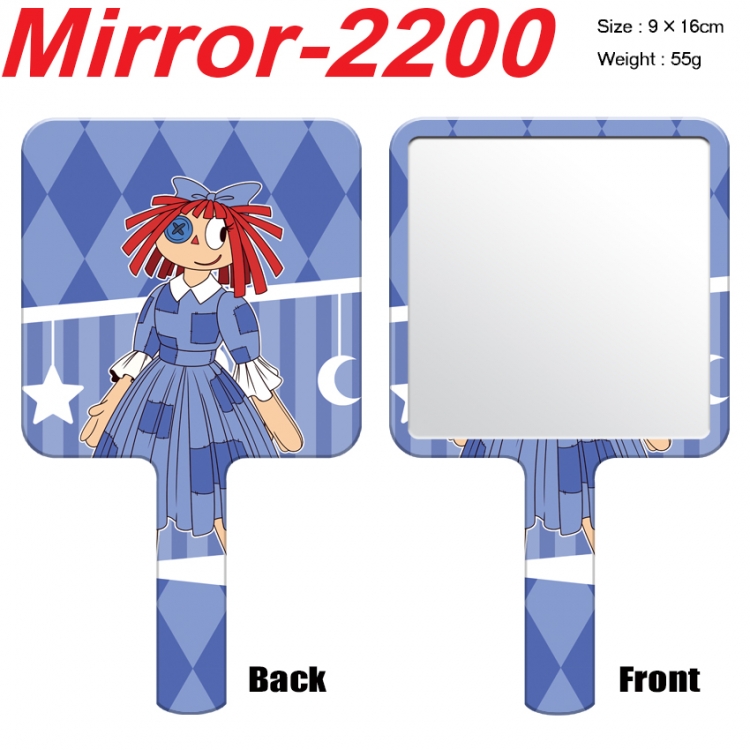 The Amazing Digital Circus Anime peripheral UV printing handle small mirror portable makeup mirror 9x16cm