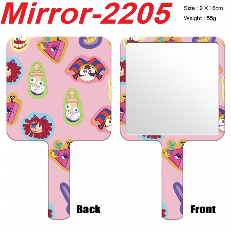 The Amazing Digital Circus Anime peripheral UV printing handle small mirror portable makeup mirror 9x16cm