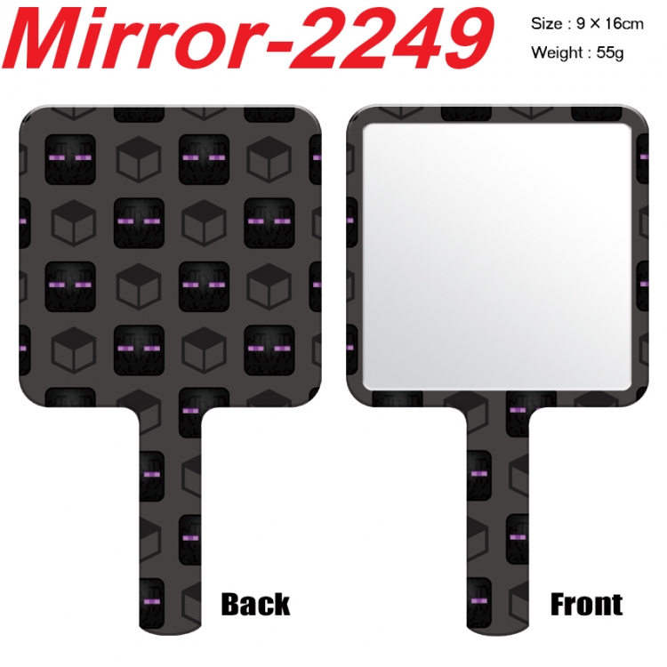Minecraft Anime peripheral UV printing handle small mirror portable makeup mirror 9x16cm