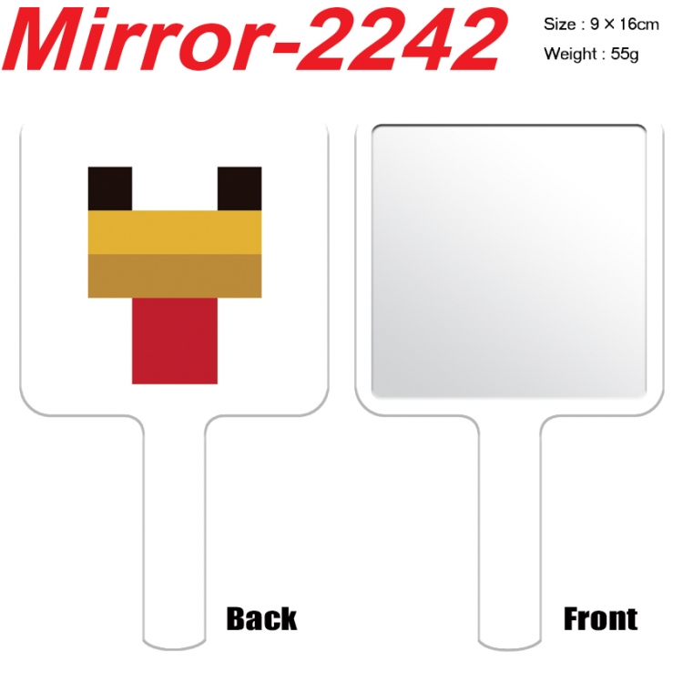 Minecraft Anime peripheral UV printing handle small mirror portable makeup mirror 9x16cm