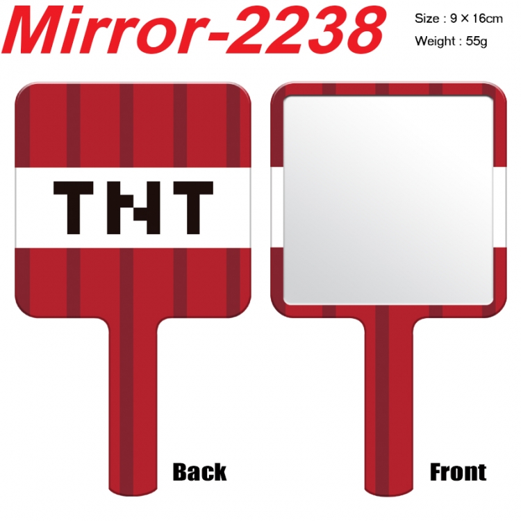 Minecraft Anime peripheral UV printing handle small mirror portable makeup mirror 9x16cm