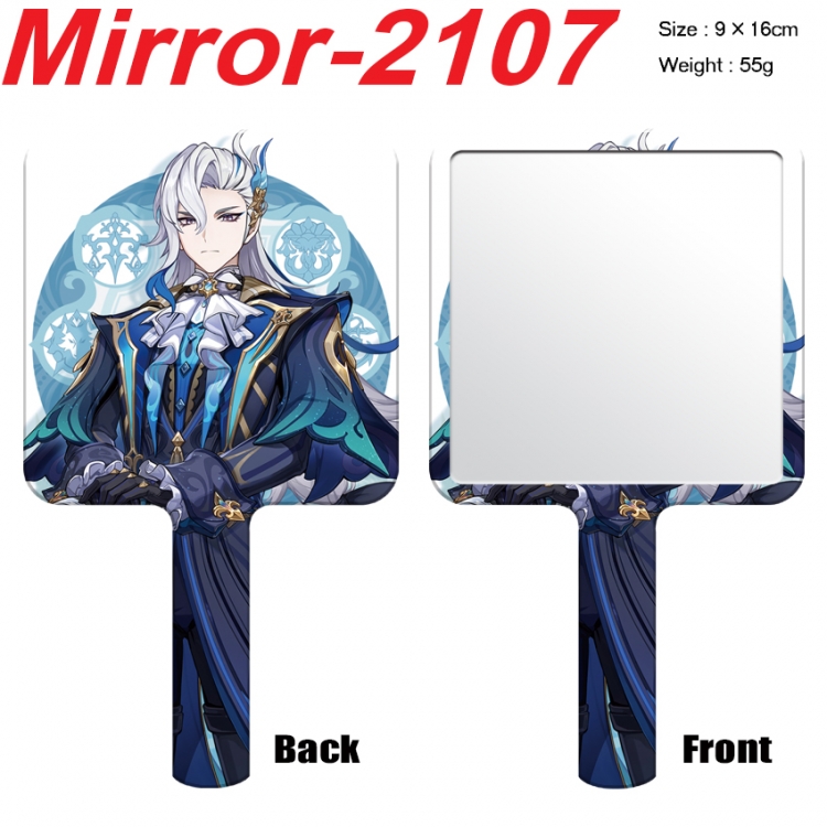 Genshin Impact Anime peripheral UV printing handle small mirror portable makeup mirror 9x16cm