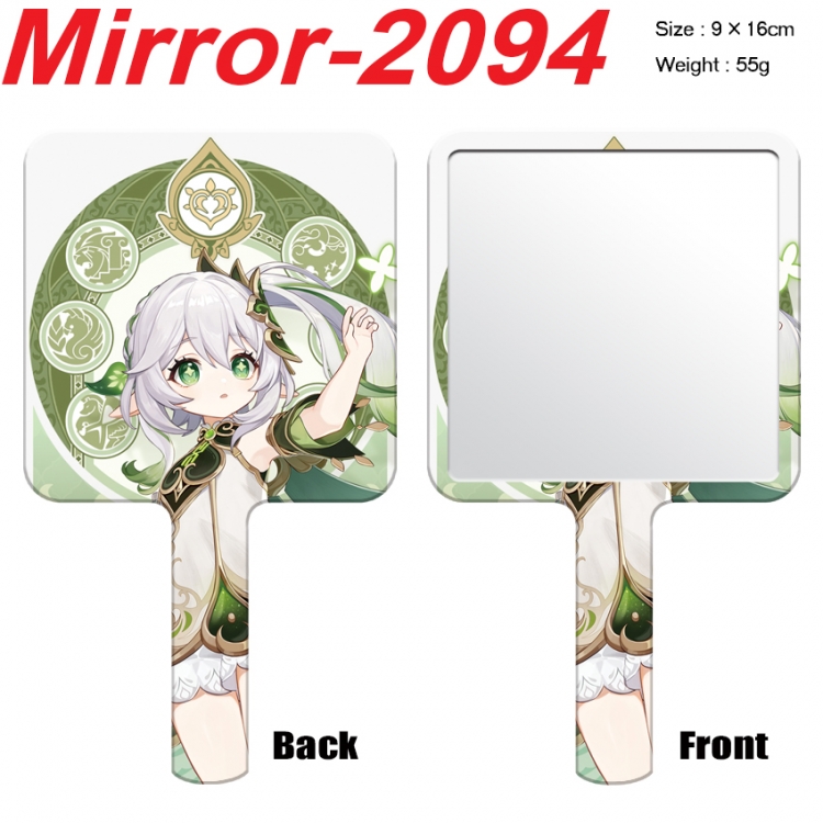 Genshin Impact Anime peripheral UV printing handle small mirror portable makeup mirror 9x16cm