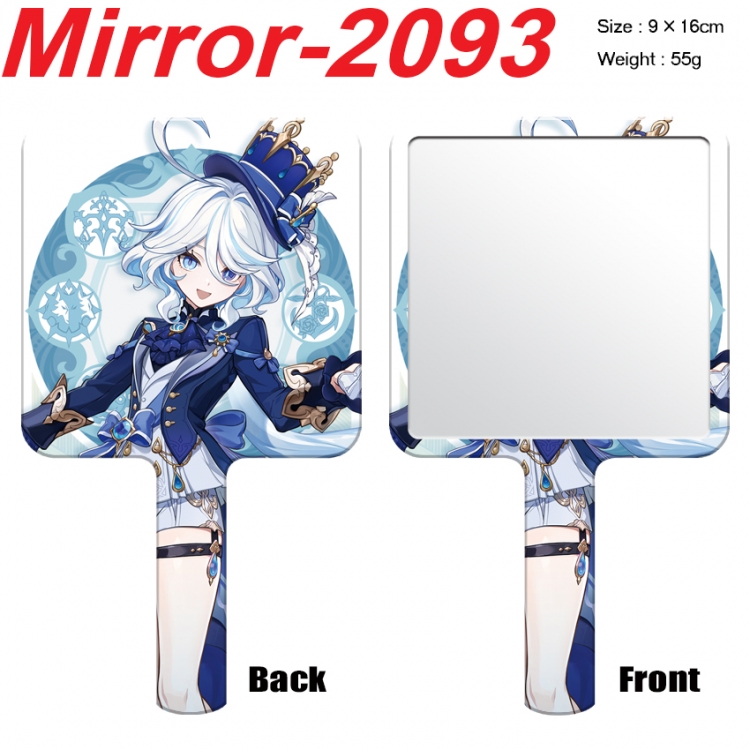 Genshin Impact Anime peripheral UV printing handle small mirror portable makeup mirror 9x16cm