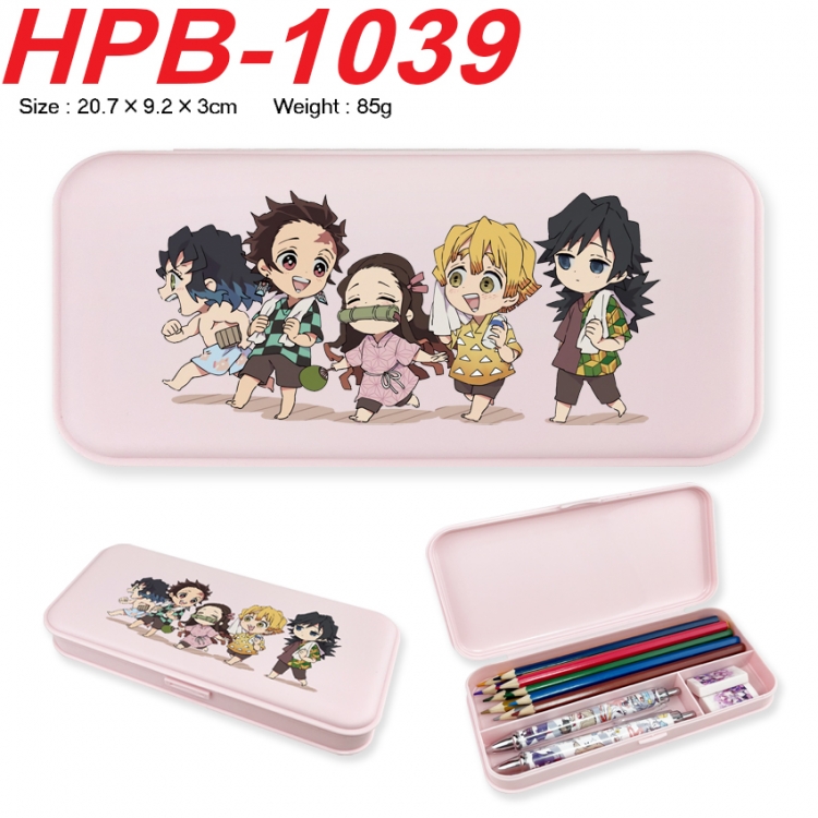 Demon Slayer Kimets Anime peripheral square UV printed PE material stationery box 20.7X9.2X3CM