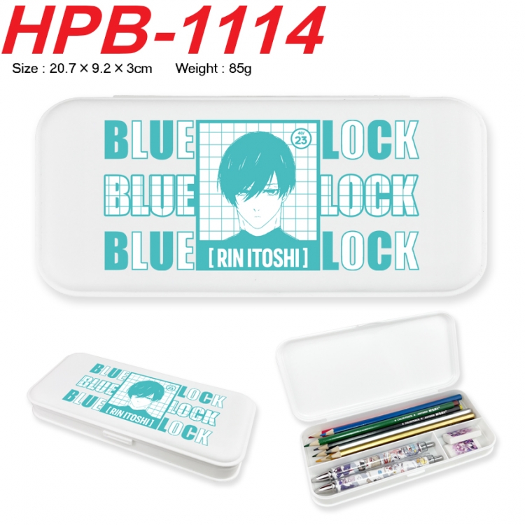 BLUE LOCK Anime peripheral square UV printed PE material stationery box 20.7X9.2X3CM