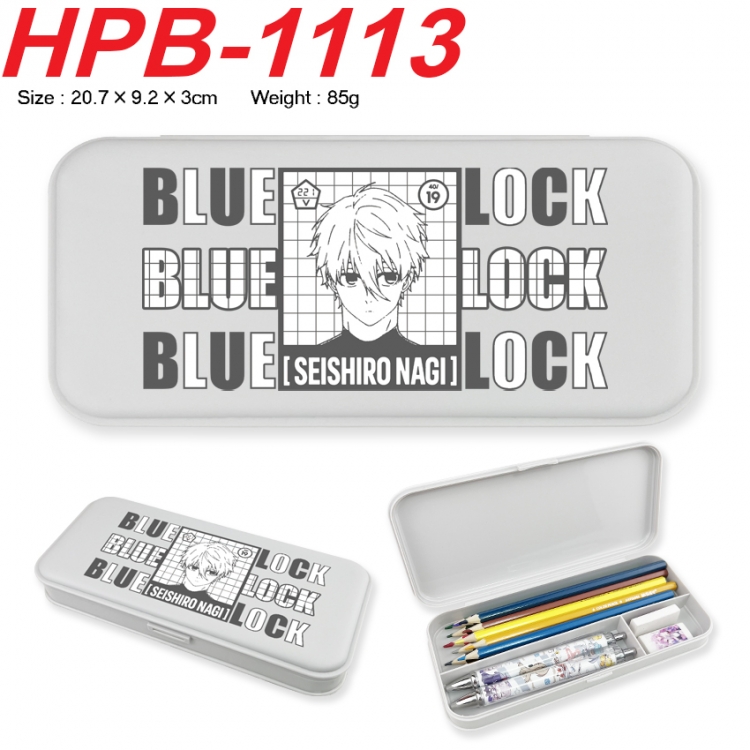 BLUE LOCK Anime peripheral square UV printed PE material stationery box 20.7X9.2X3CM