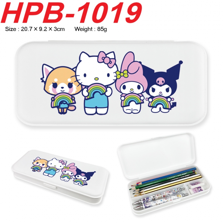 sanrio Anime peripheral square UV printed PE material stationery box 20.7X9.2X3CM
