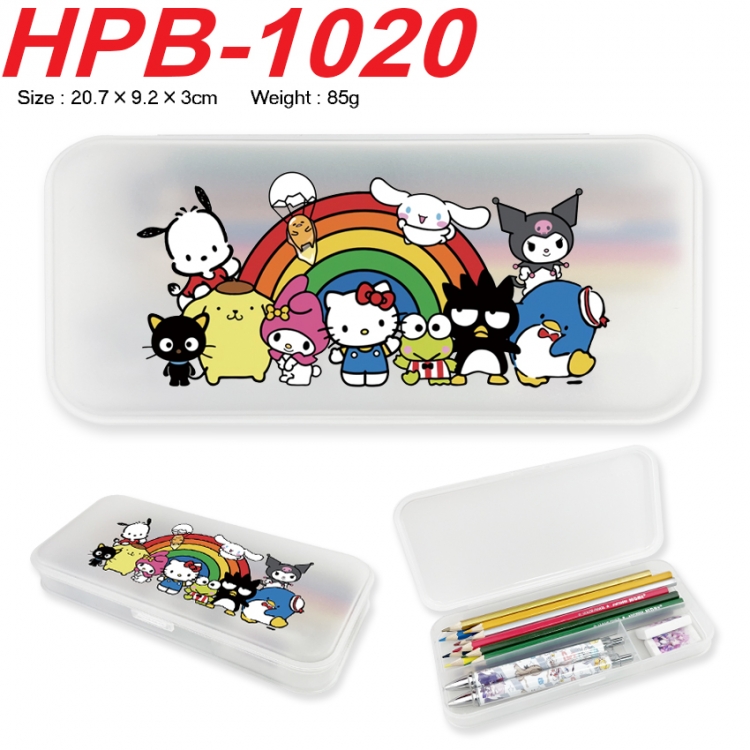 sanrio Anime peripheral square UV printed PE material stationery box 20.7X9.2X3CM