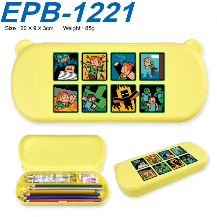 Minecraft Anime peripheral UV printed PP material stationery box 22X9X3CM