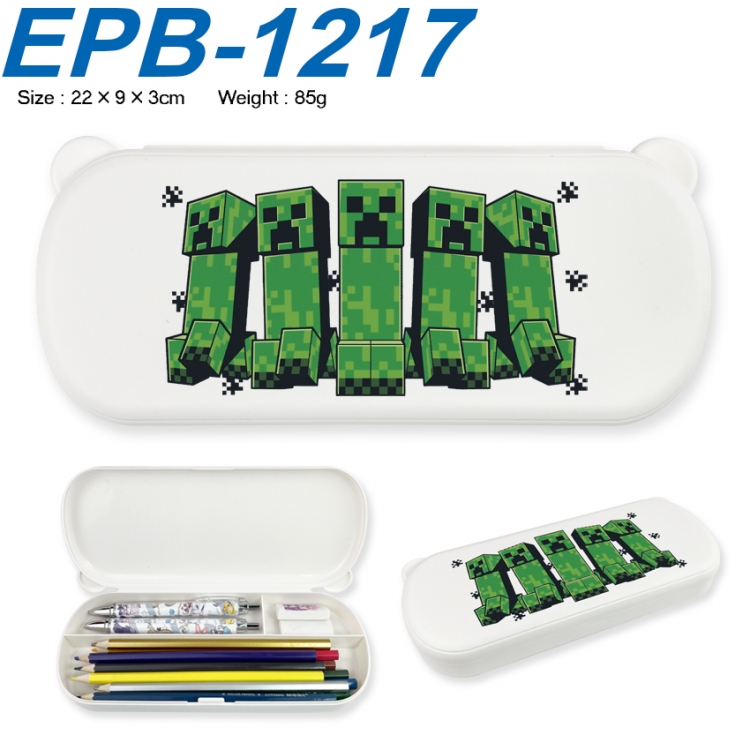 Minecraft Anime peripheral UV printed PP material stationery box 22X9X3CM