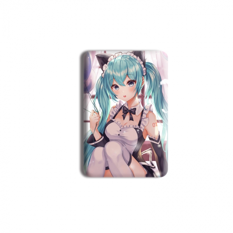 Hatsune Miku Anime square tinplate badge chest badge 40X60CM price for 5 pcs