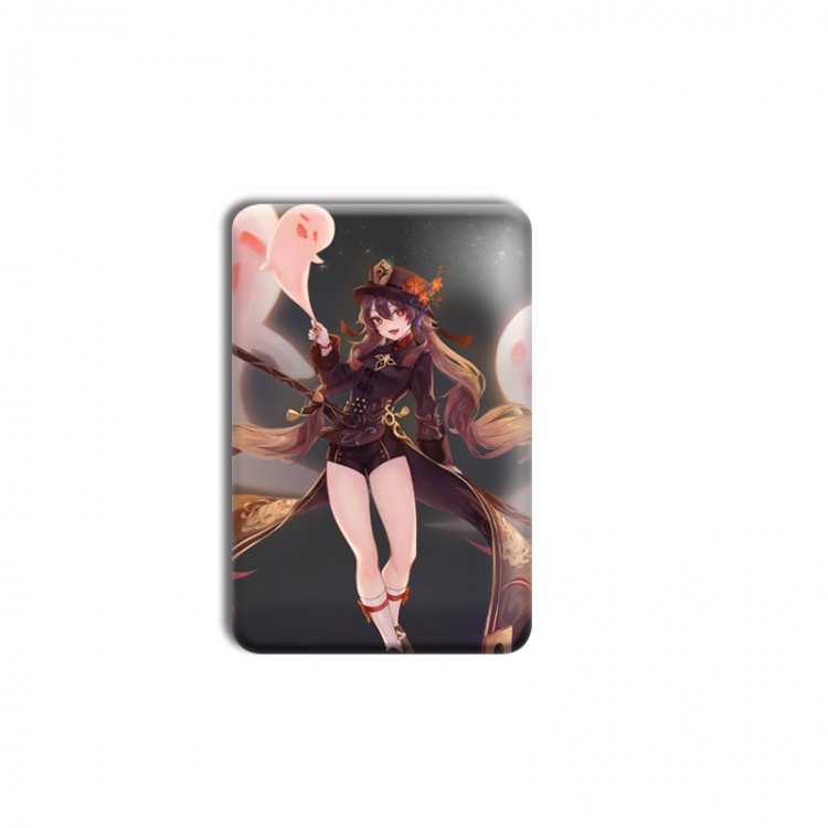 Genshin Impact Anime square tinplate badge chest badge 4X6CM  price for 5 pcs