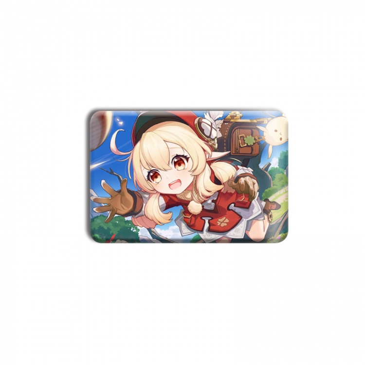 Genshin Impact Anime square tinplate badge chest badge 4X6CM price for 5 pcs