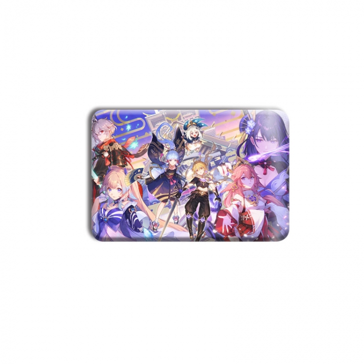 Genshin Impact Anime square tinplate badge chest badge 4X6CM  price for 5 pcs