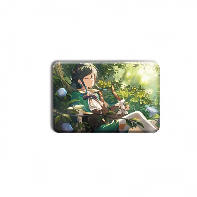 Genshin Impact Anime square tinplate badge chest badge 4X6CM  price for 5 pcs