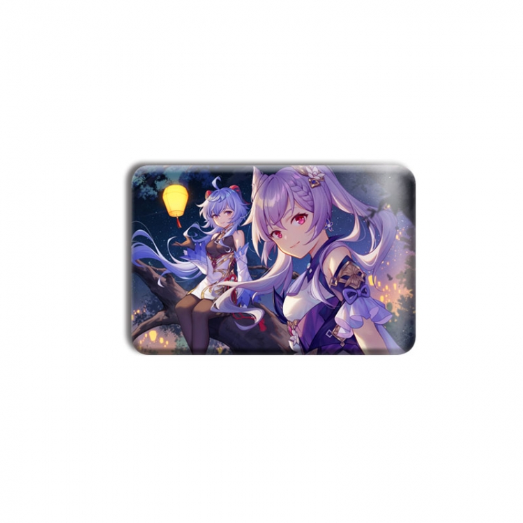 Genshin Impact Anime square tinplate badge chest badge 4X6CM price for 5 pcs