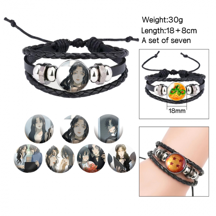 I am more dangerous than you Anime Freestyle Crystal Leather Rope Bracelet Set