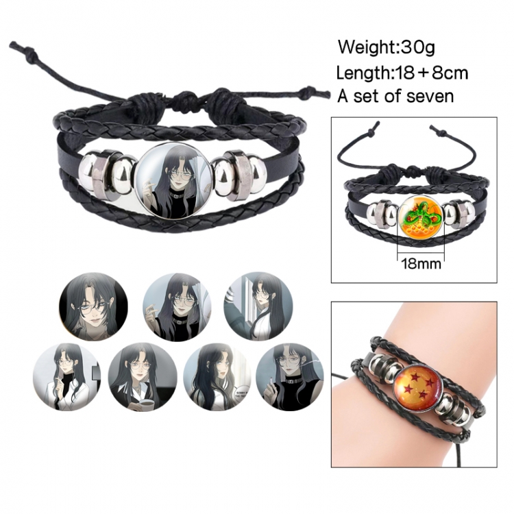 I am more dangerous than you Anime Freestyle Crystal Leather Rope Bracelet Set