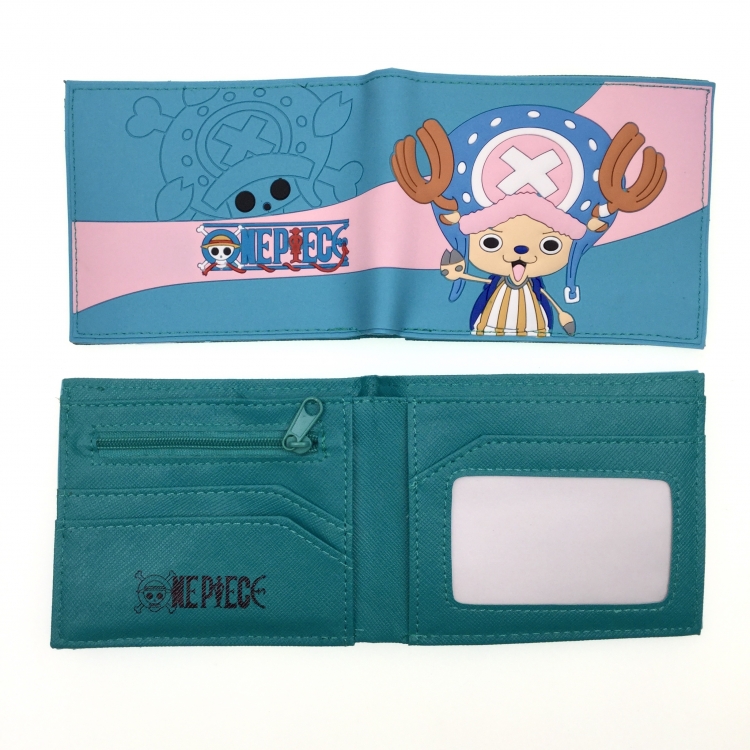 One Piece Anime peripheral PVC adhesive surface short style folding wallet