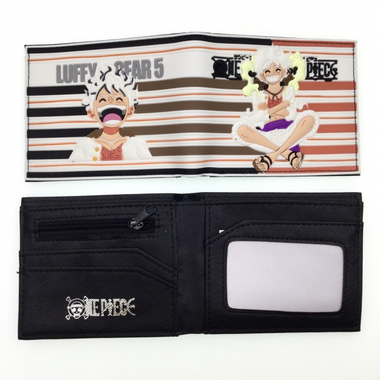 One Piece Anime peripheral PVC adhesive surface short style folding wallet