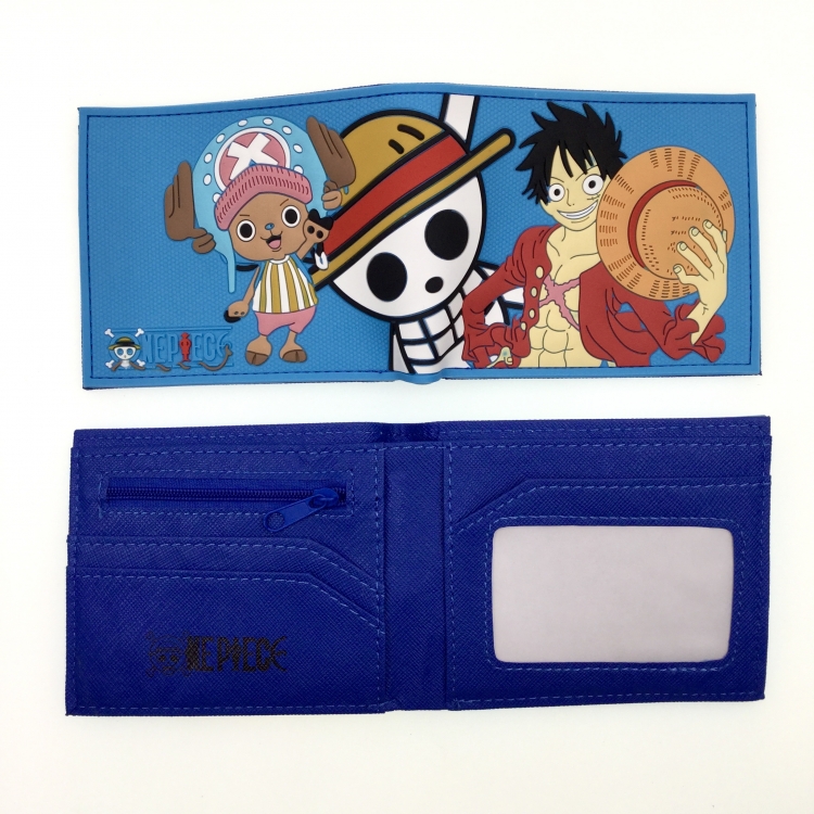 One Piece Anime peripheral PVC adhesive surface short style folding wallet