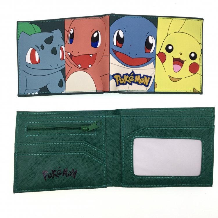Pokemon Anime peripheral PVC adhesive surface short style folding wallet