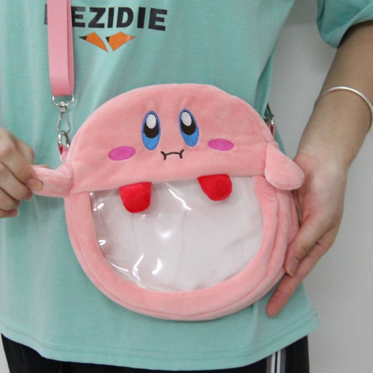 Kirby Crystal ultra soft PP cotton plush doll shoulder bag 22x22x5cm