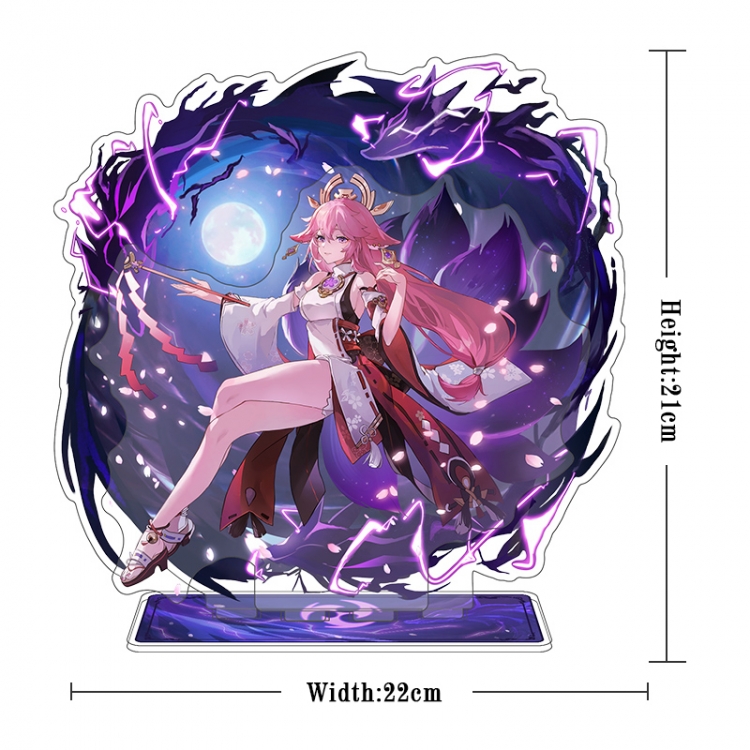 Genshin Impact Acrylic interlayer technology double-sided Standing Plates stand figure 21CM