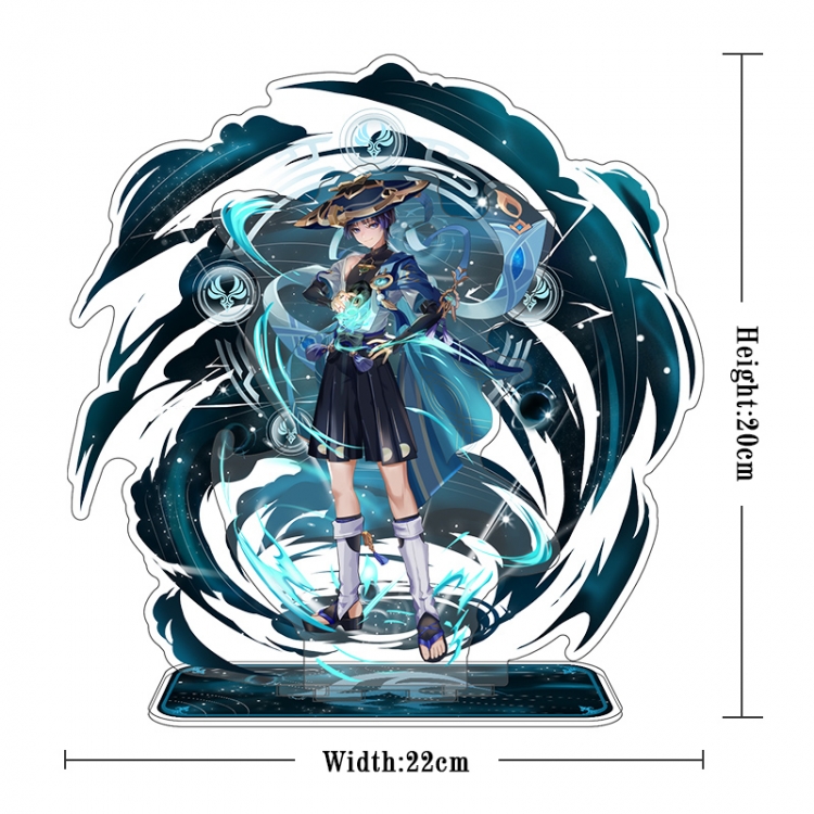 Genshin Impact Acrylic interlayer technology double-sided Standing Plates  stand figure 21CM