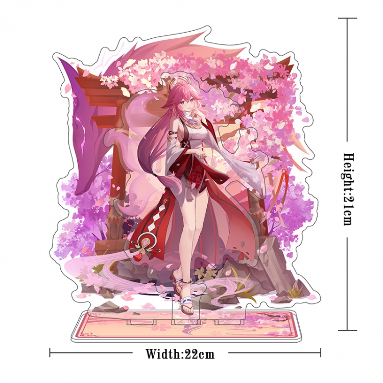 Genshin Impact Acrylic interlayer technology double-sided Standing Plates  stand figure 21CM