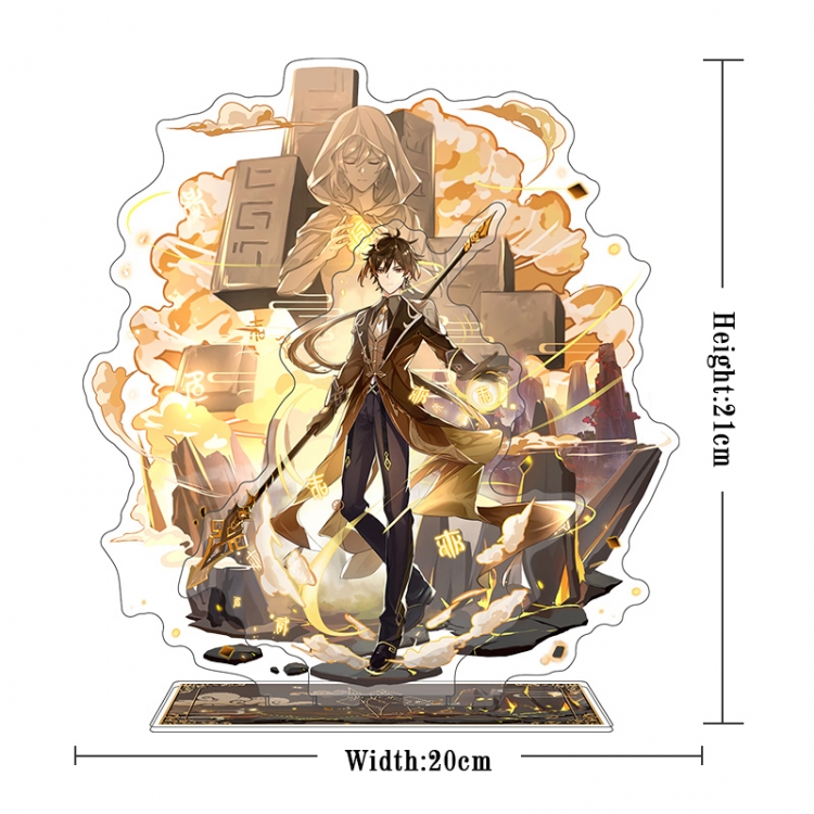 Genshin Impact Acrylic interlayer technology double-sided Standing Plates  stand figure 21CM