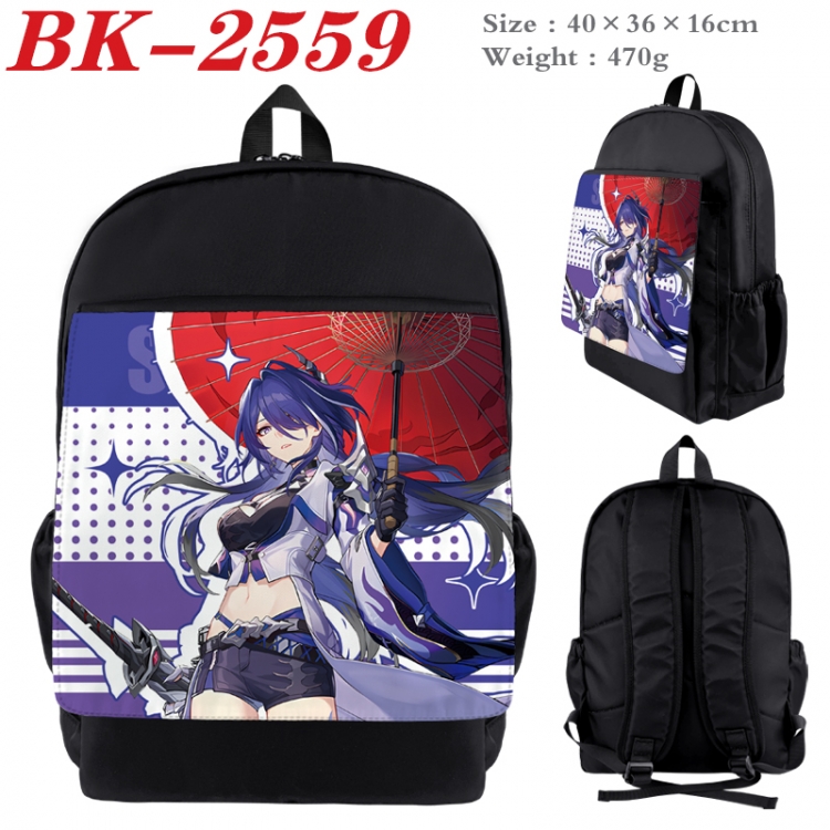 Honkai: Star Rail Waterproof nylon canvas flip color picture backpack 40X36X16CM