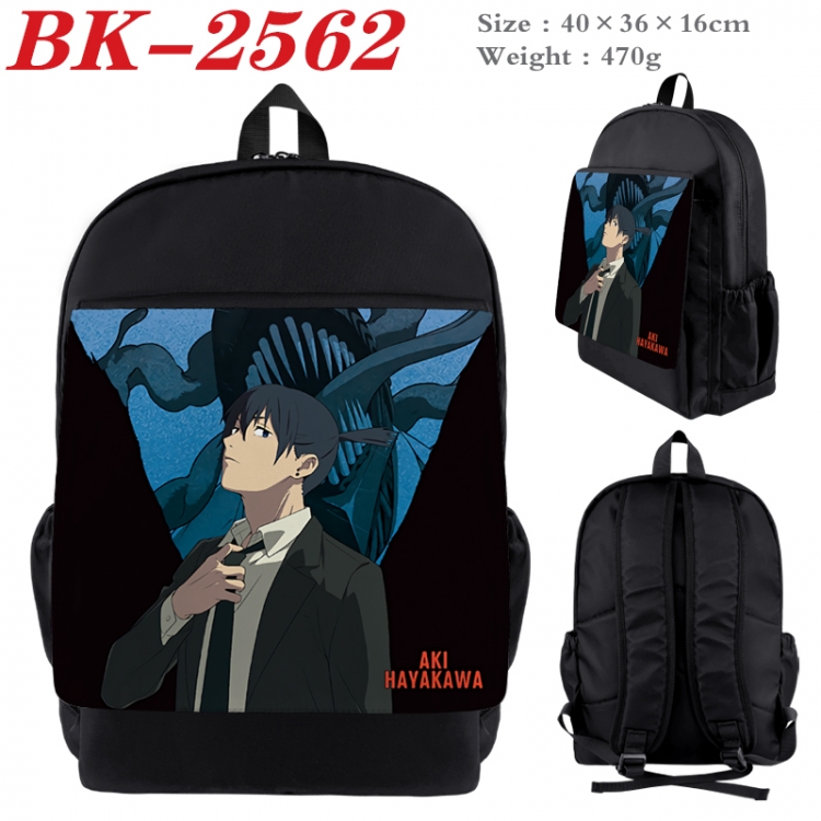 Chainsawman Waterproof nylon canvas flip color picture backpack 40X36X16CM