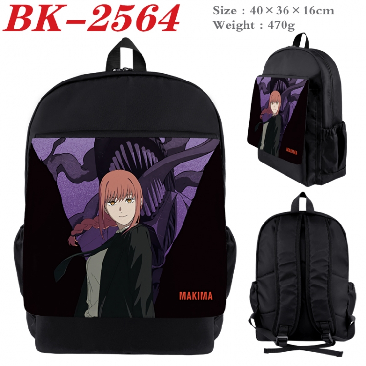 Chainsawman Waterproof nylon canvas flip color picture backpack 40X36X16CM