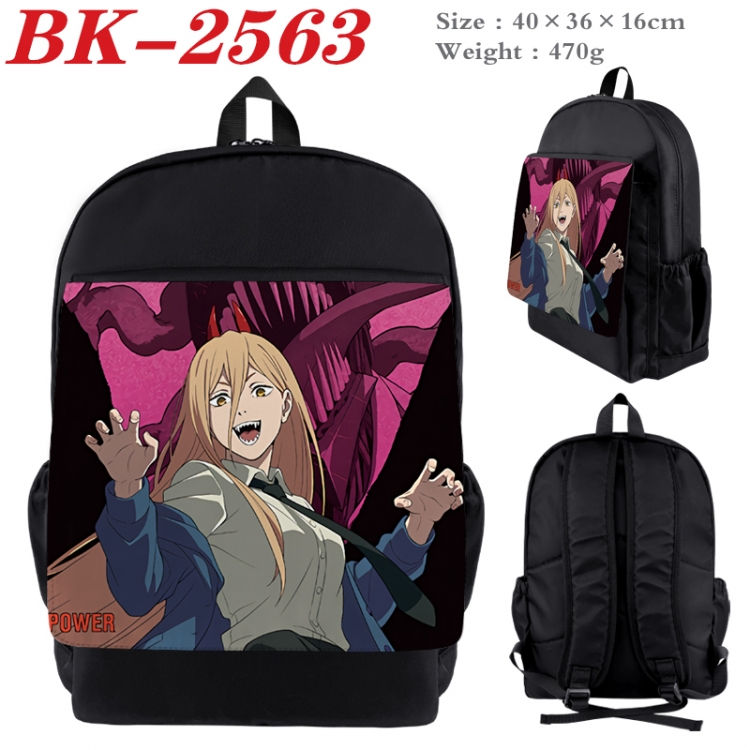 Chainsawman Waterproof nylon canvas flip color picture backpack 40X36X16CM