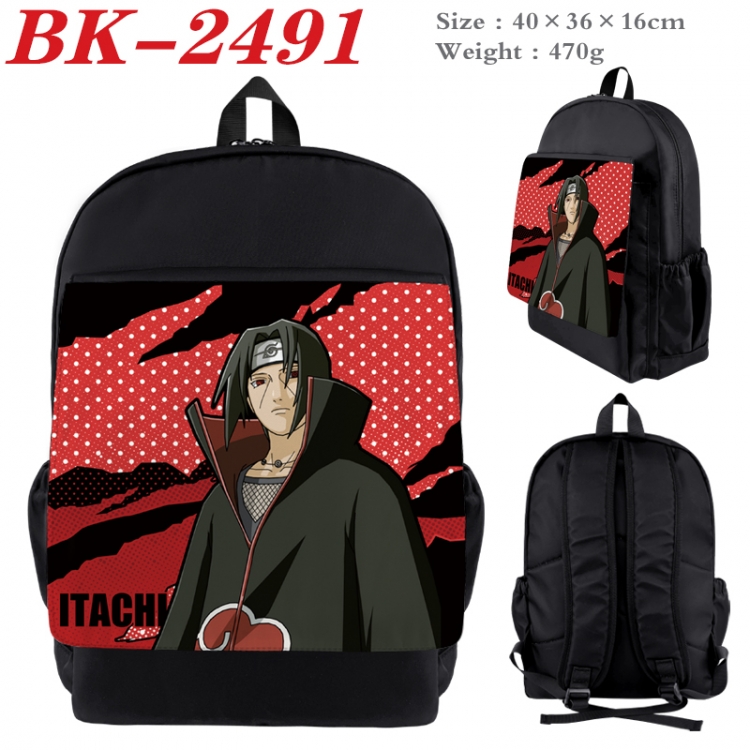 Naruto Waterproof nylon canvas flip color picture backpack 40X36X16CM