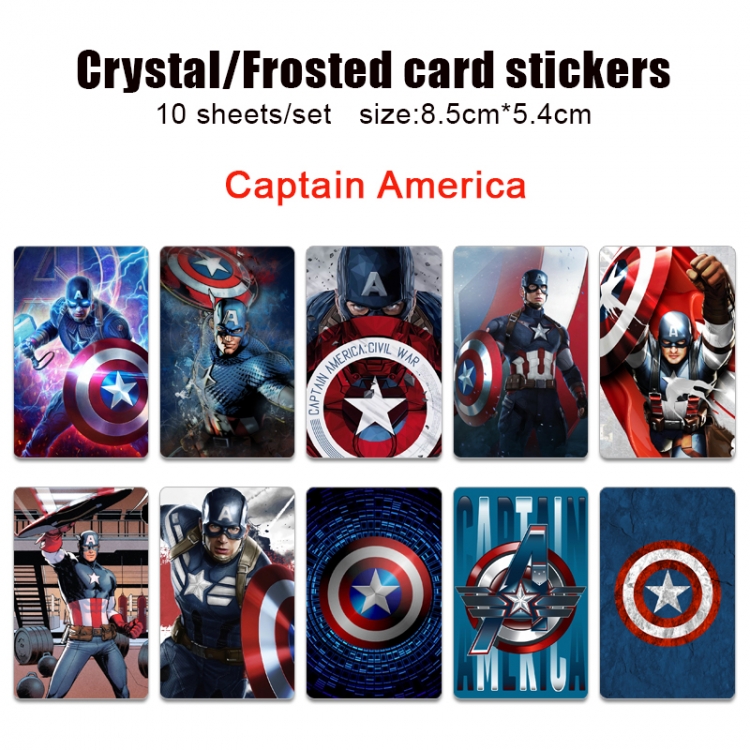Superheroes Frosted anime crystal bus card decorative sticker a set of 10  price for 5 set