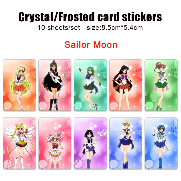 sailormoon Frosted anime crystal bus card decorative sticker a set of 10  price for 5 set