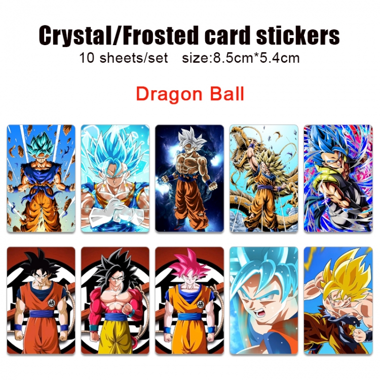 DRAGON BALL Anime Crystal Bus Card Decorative Sticker Smooth Transparent Style a set of 10 price for 5 set