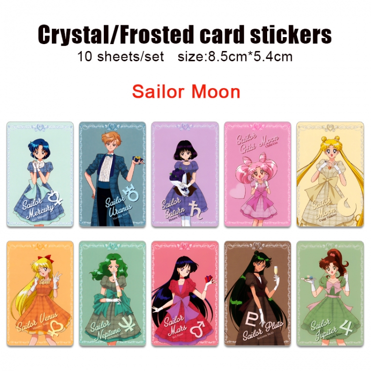 sailormoon Anime Crystal Bus Card Decorative Sticker Smooth Transparent Style a set of 10 price for 5 set