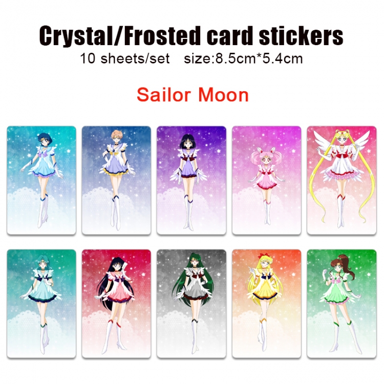 sailormoon Anime Crystal Bus Card Decorative Sticker Smooth Transparent Style a set of 10 price for 5 set