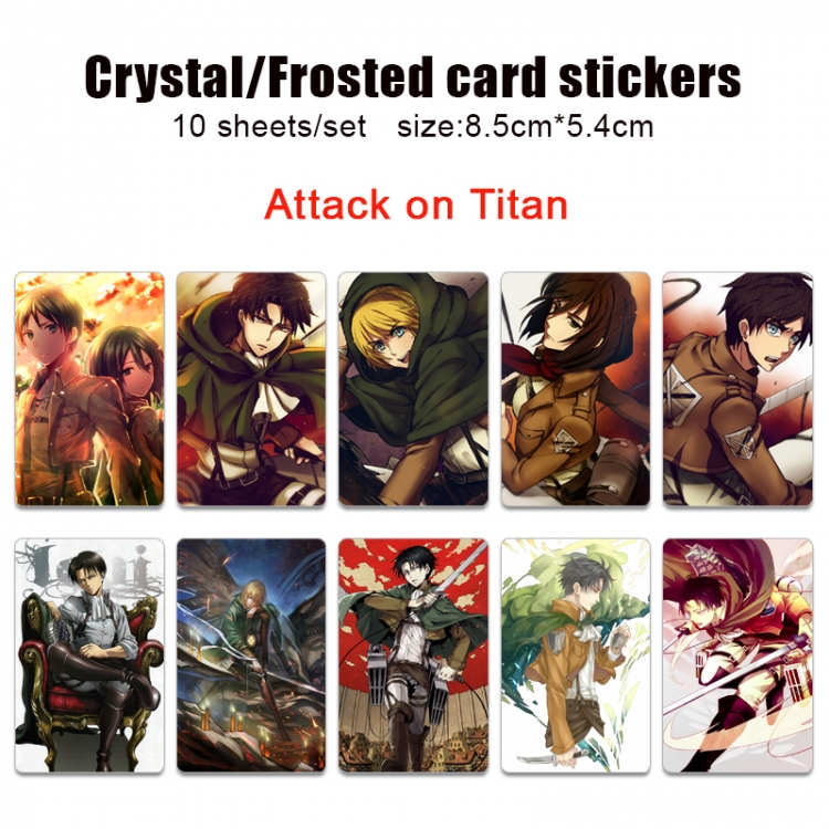Shingeki no Kyojin Anime Crystal Bus Card Decorative Sticker Smooth Transparent Style a set of 10 price for 5 set