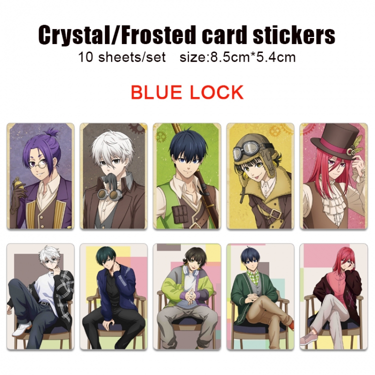 BLUE LOCK Anime Crystal Bus Card Decorative Sticker Smooth Transparent Style a set of 10 price for 5 set