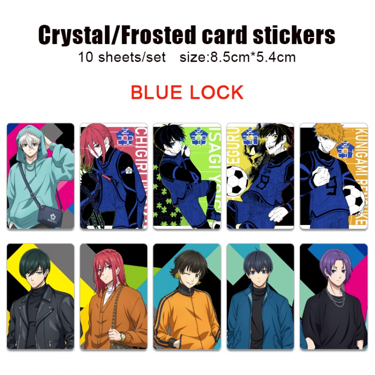 BLUE LOCK Anime Crystal Bus Card Decorative Sticker Smooth Transparent Style a set of 10 price for 5 set