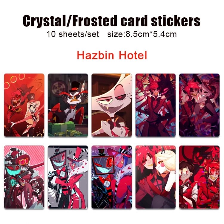 Hazbin Hotel Anime Crystal Bus Card Decorative Sticker Smooth Transparent Style a set of 10 price for 5 set
