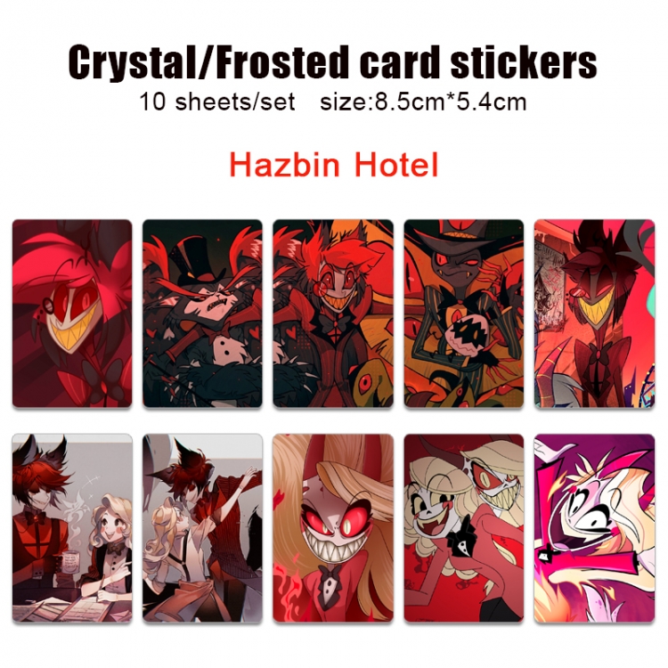 Hazbin Hotel Anime Crystal Bus Card Decorative Sticker Smooth Transparent Style a set of 10 price for 5 set